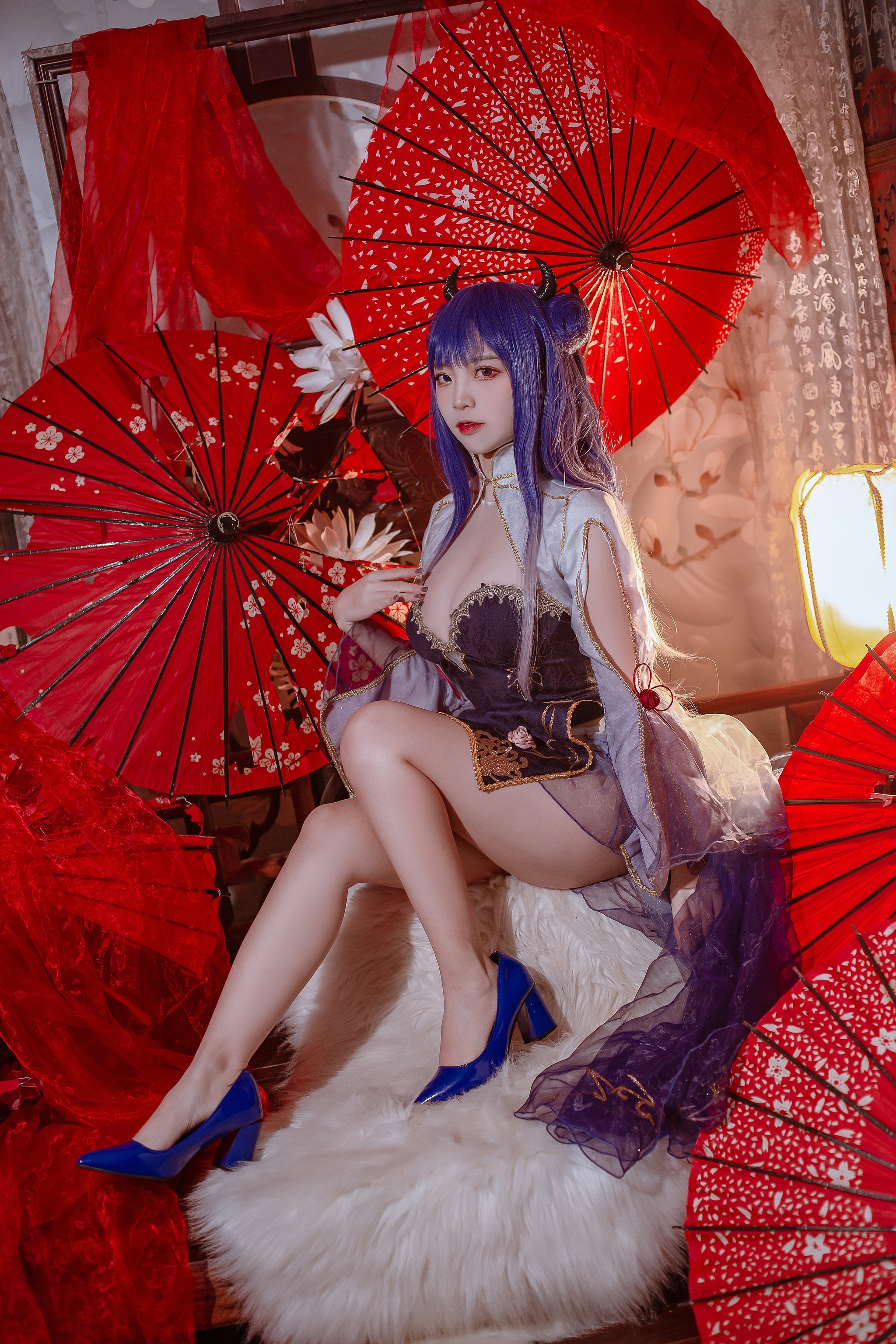 图片[1]-二佐Nisa – NO.118 二佐 碧蓝 伊吹旗袍 [29P]-XikXak